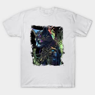 Cyberpunk Cat Thou Shalt Not try Me T-Shirt